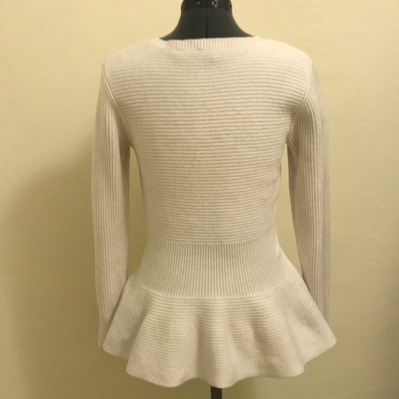Ted Baker Size 3 Off-White Edenia Peplum Sweater - Picture 2 of 4